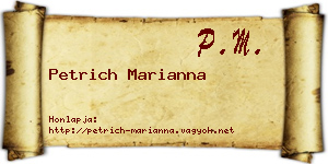 Petrich Marianna névjegykártya